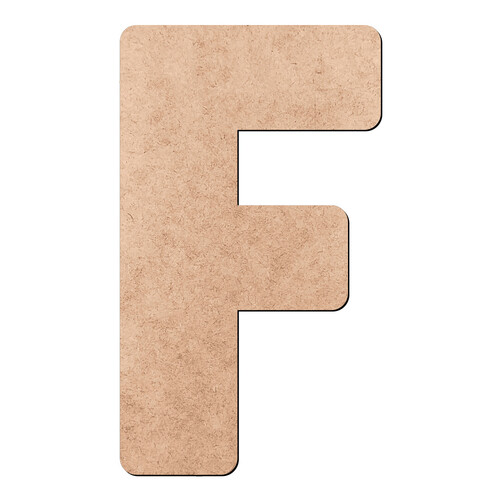 Recorte Letra F Lisa Oceano / MDF 3mm