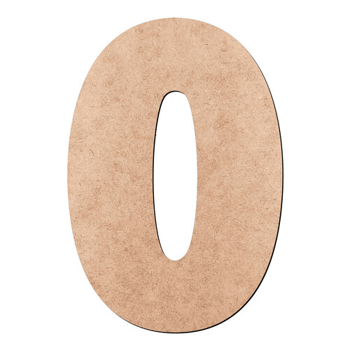 Recorte Número 0 Liso Oceano / MDF 3mm