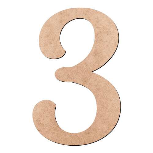 Recorte Número Três Grandista / MDF 3mm