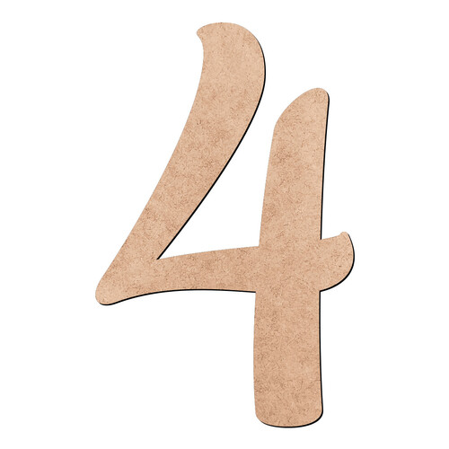 Recorte Número Quatro Grandista / MDF 3mm