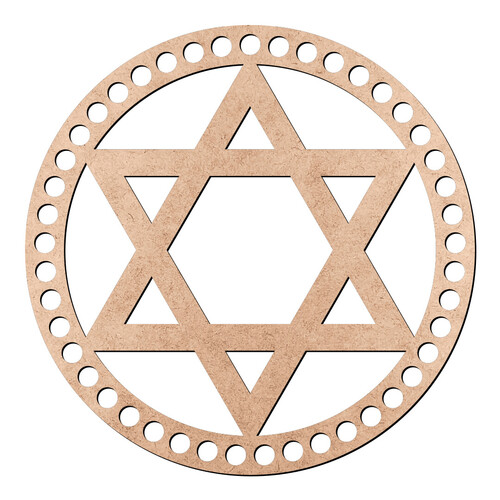 Base Cesto Estrela Davi 15 cm / MDF 3mm
