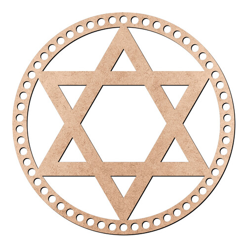 Base Cesto Estrela Davi 20 cm / MDF 3mm