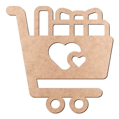 Recorte Carrinho Presentes / MDF 3mm