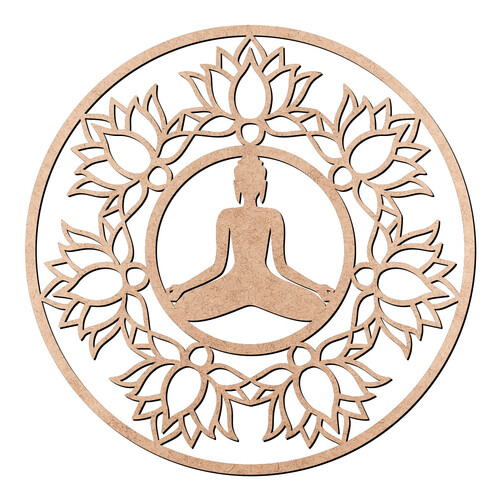 Recorte Mandala 7 Flores Lótus Buda / MDF 3mm
