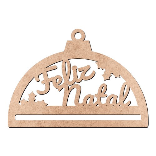 Recorte Bola Semicirc Feliz Natal / MDF 3mm