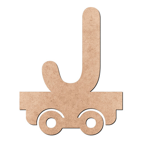 Recorte Letra J Trenzinho / MDF 3mm
