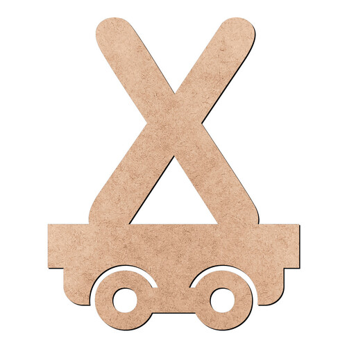 Recorte Letra X Trenzinho / MDF 3mm