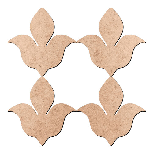 Recorte Kit 4 Adornos Mandala / MDF 3mm