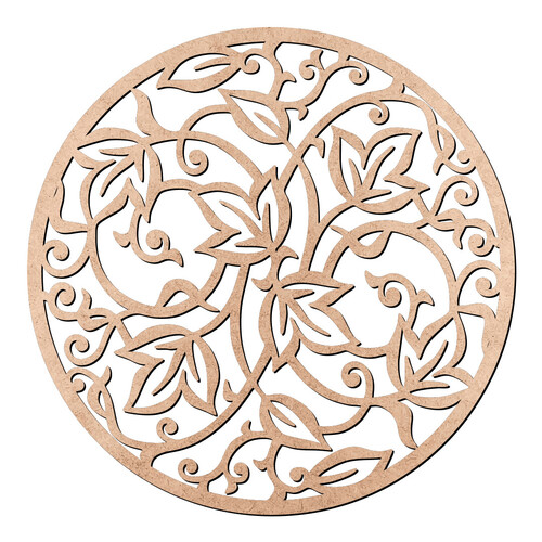 Recorte Mandala Folhas Arabescos / MDF 3mm