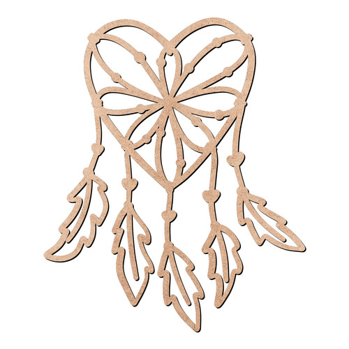 Recorte Coração Filtro Sonhos / MDF 3mm