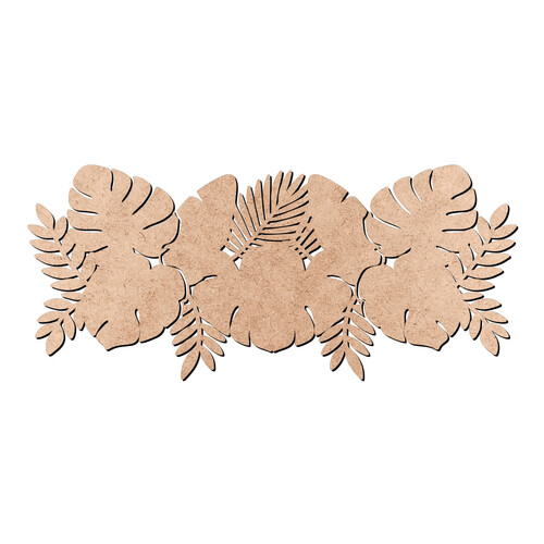 Recorte Composição Folhas Fundo Liso / MDF 3mm