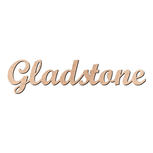 Recorte Gladstone Script Mt Std / MDF 3mm