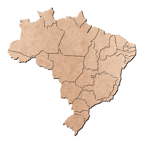 Recorte Mapa Estados do Brasil DF / MDF 3mm