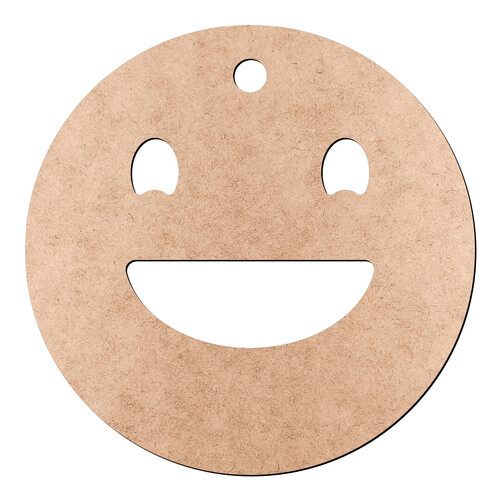 Recorte Chaveiro Emoticon Sorriso Boca Aberta / MDF 3mm