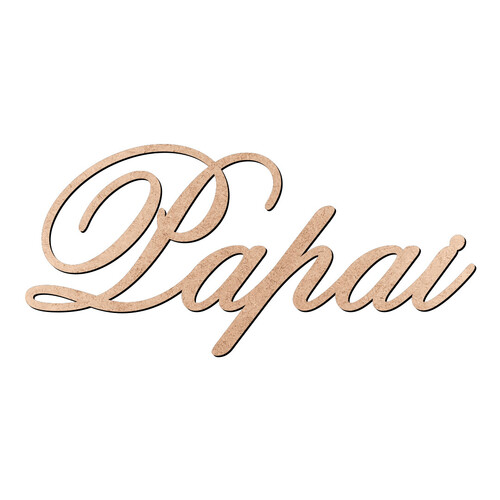 Recorte Papai Old Script / MDF 3mm