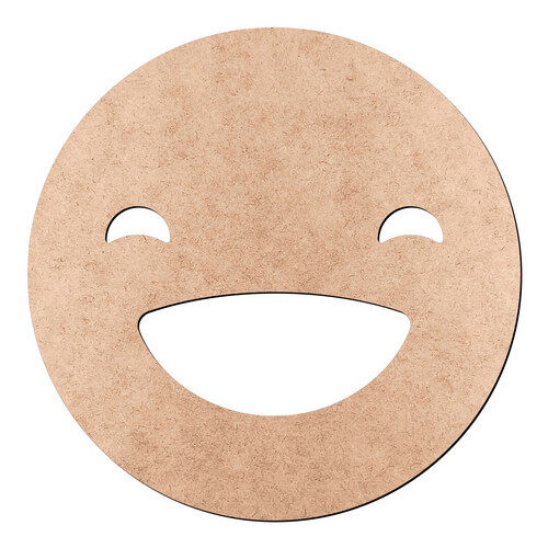 Recorte Emoticon Sorridente Boca Aberta / MDF 3mm