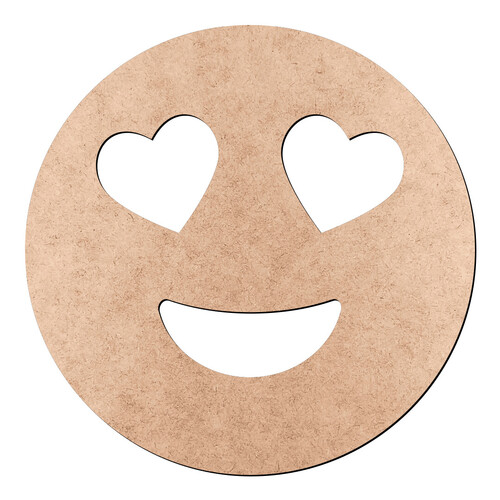 Recorte Emoticon Olhos Corações / MDF 3mm