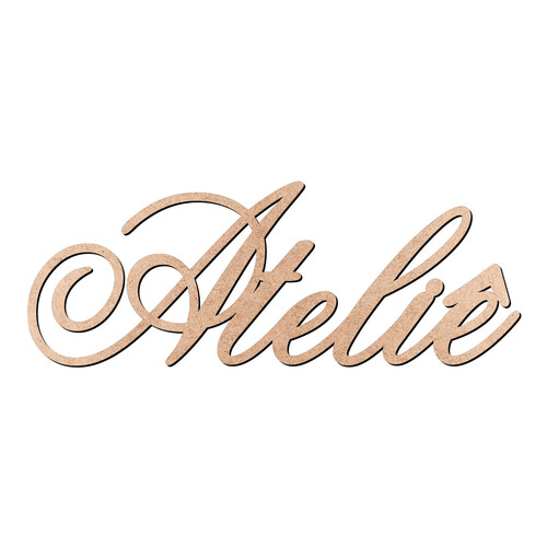 Recorte Ateliê Old Script / MDF 3mm