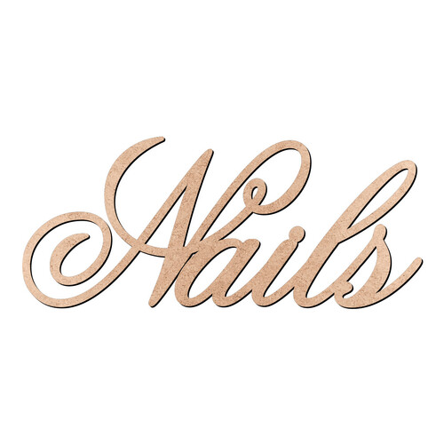 Recorte Nails Old Script / MDF 3mm