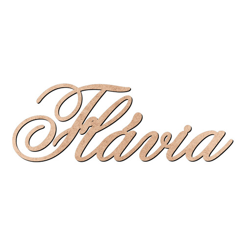 Recorte Flávia Old Script / MDF 3mm