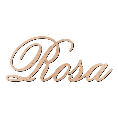 Recorte Rosa Old Script / MDF 3mm