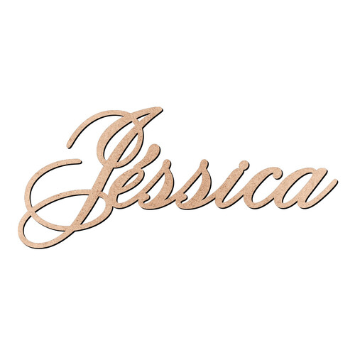 Recorte Jéssica Old Script / MDF 3mm