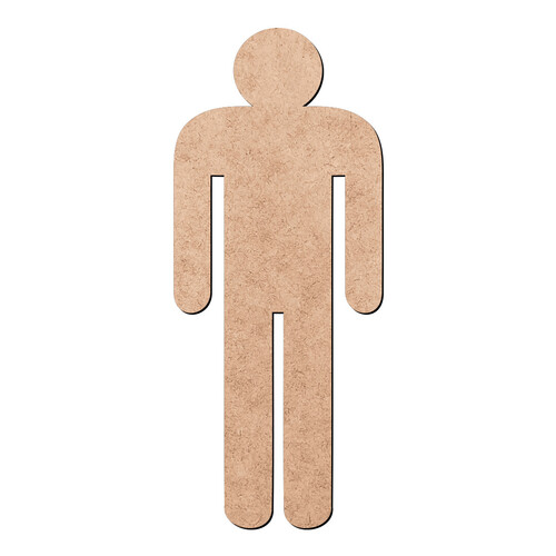 Recorte Boneco Masculino Banheiro / MDF 3mm