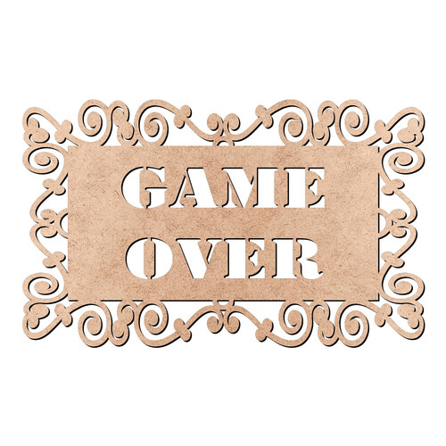Recorte Plaquinha Game Over / MDF 3mm
