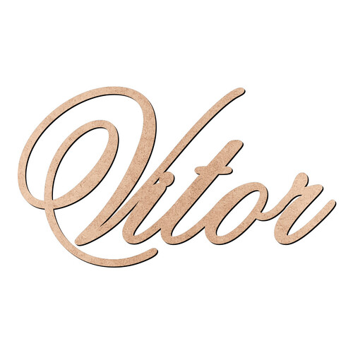 Recorte Vitor Old Script / MDF 3mm