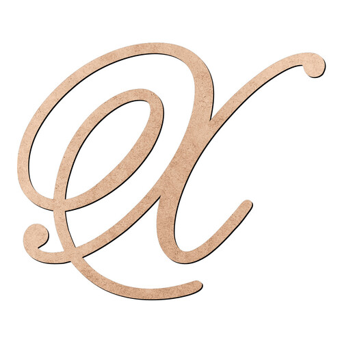 Recorte Letra X Cursiva / MDF 3mm