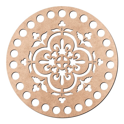 Recorte Base Cesto Mandala Arabescos 10 cm / MDF 3mm