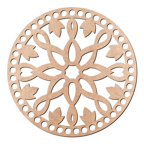 Recorte Base Cesto Mandala 15 cm / MDF 3mm