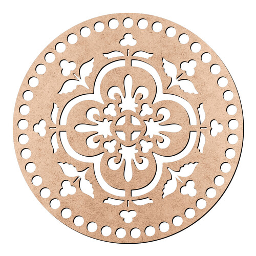 Recorte Base Cesto Mandala Arabescos 15 cm / MDF 3mm