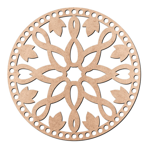 Recorte Base Cesto Mandala 20 cm / MDF 3mm