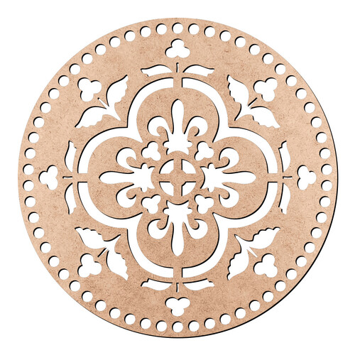 Recorte Base Cesto Mandala Arabescos 20 cm / MDF 3mm