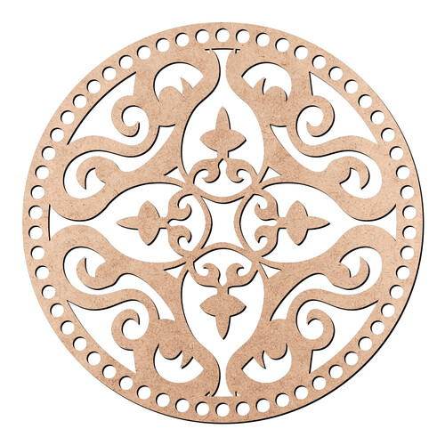 Recorte Base Cesto Mandala Abstrata 20 cm / MDF 3mm