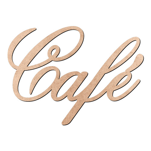 Recorte Café Old Script / MDF 3mm
