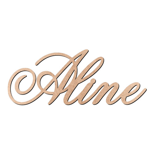 Recorte Aline Old Script / MDF 3mm