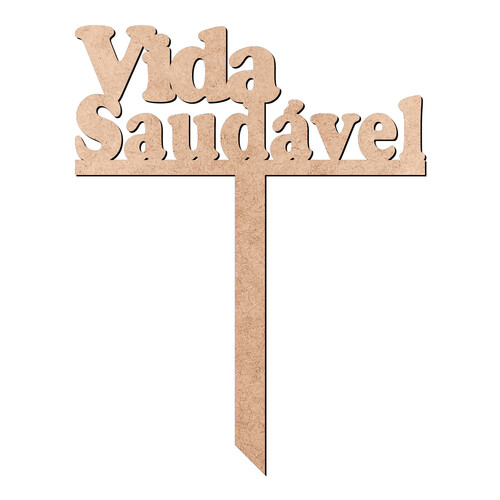 Recorte Enfeite de Cuia Vida Saudável / MDF 3mm