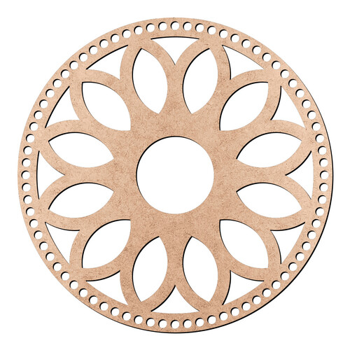 Recorte Base Cesto Mandala 25 cm / MDF 3mm