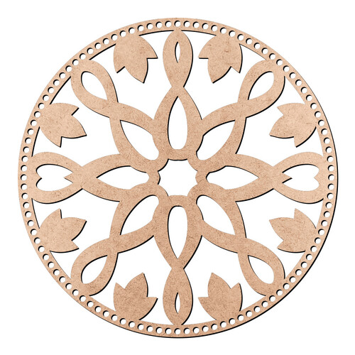 Recorte Base Cesto Mandala 35 cm / MDF 3mm