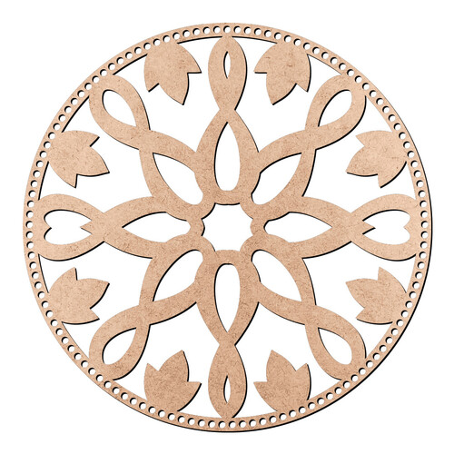 Recorte Base Cesto Mandala 40 cm / MDF 3mm