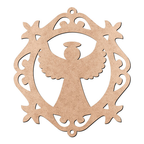 Recorte Escapulário de Porta Anjo Vazado / MDF 3mm