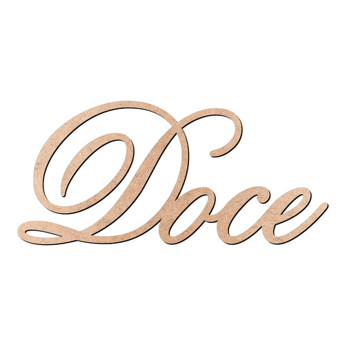 Recorte Doce Old Script / MDF 3mm