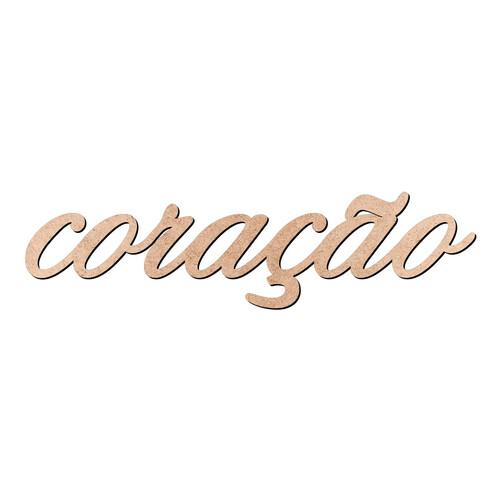 Recorte coração Old Script / MDF 3mm