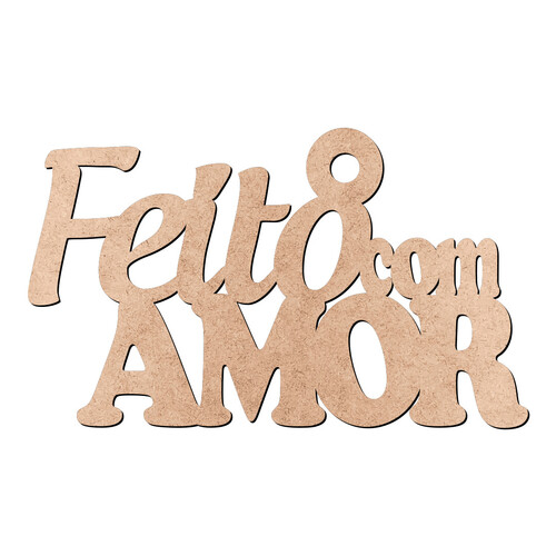 Recorte Chaveiro Feito com Amor / MDF 3mm