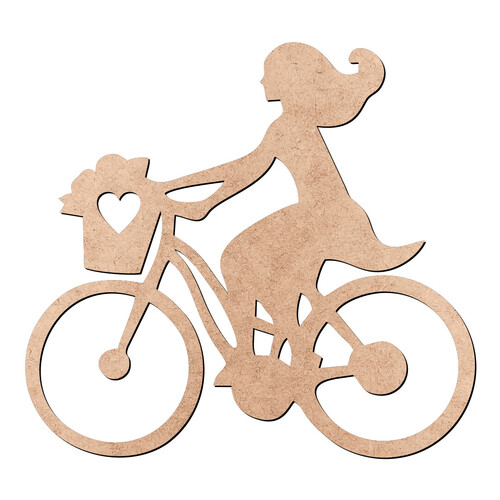 Recorte Mulher de Bicicleta / MDF 3mm