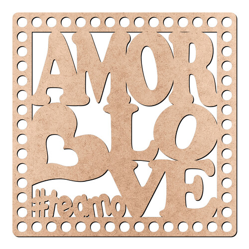 Recorte Base Cesto Vazado Amor Love 15 cm / MDF 3mm