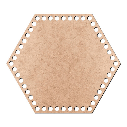 Recorte Base Cesto Hexagonal 15 cm / MDF 3mm