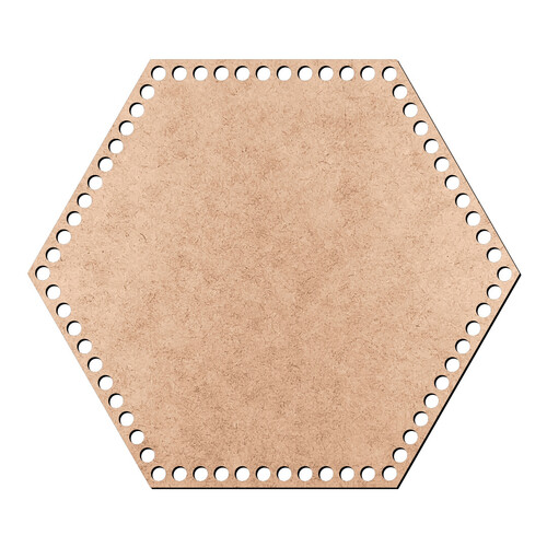 Recorte Base Cesto Hexagonal 20 cm / MDF 3mm